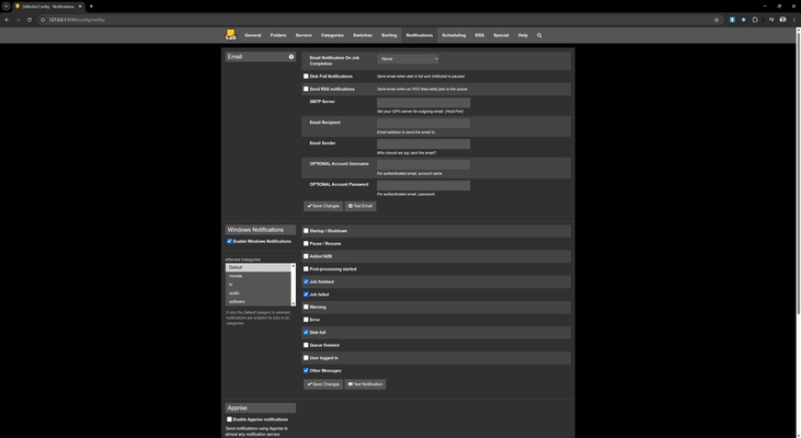 SABnzbd screenshot 1