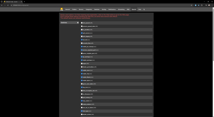 SABnzbd screenshot 1