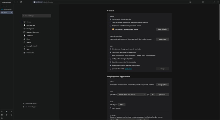 Zen Browser screenshot 1