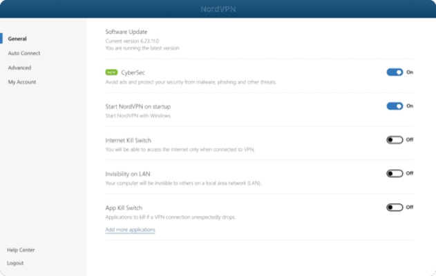 NordVPN screenshot 1