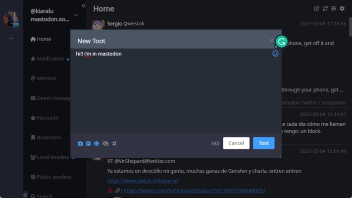 Whalebird screenshot 1