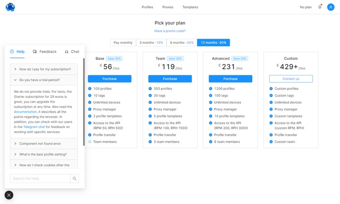 Octo Browser screenshot 1