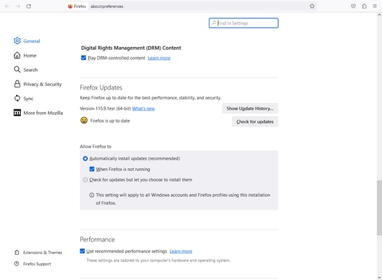 Firefox ESR screenshot 1