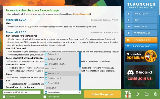 TLauncher screenshot 1