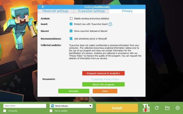 TLauncher screenshot 1
