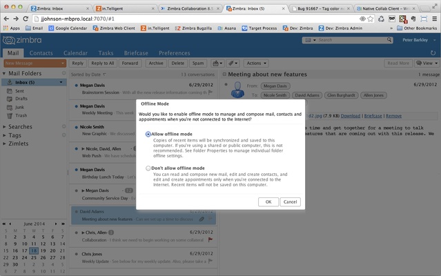 Zimbra Desktop screenshot 1