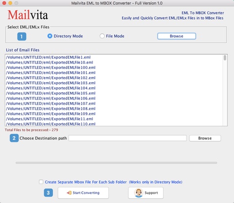 Mailvita EML to MBOX Converter For Mac Software screenshot 1