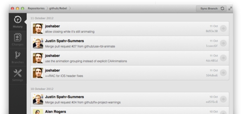 GitHub Desktop screenshot 1