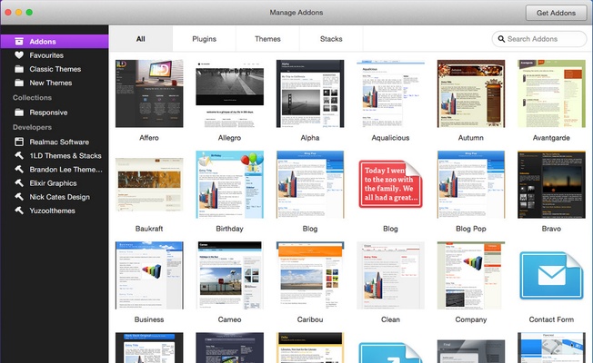 RapidWeaver screenshot 1