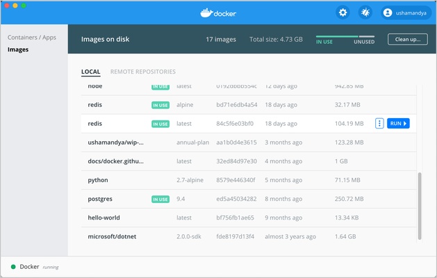Docker screenshot 1