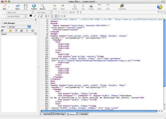 Kompozer screenshot 1