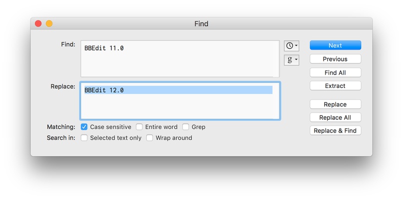 BBEdit screenshot 1