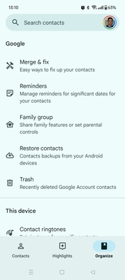 Google Contacts screenshot 1