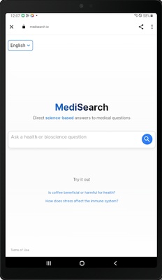 MediSearch screenshot 1